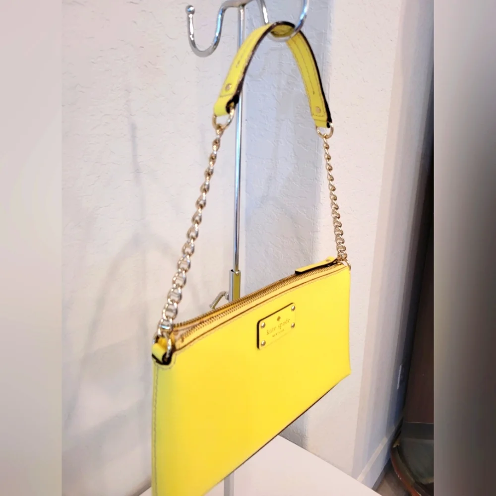 KATE SPADE NEW YORK NEON YELLOW BYRD WELLESLEY SHOULDER BAG